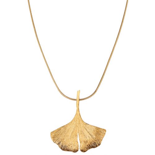 Ginkgo-Collier in 925er-Sterlingsilber, vergoldet