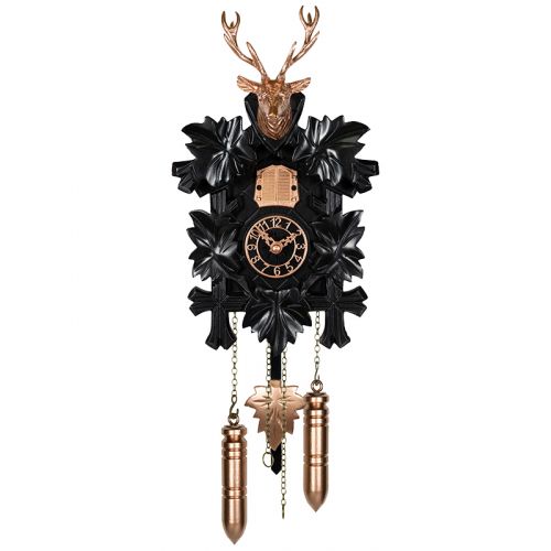 Kuckucksuhr Hirsch - schwarz/kupfer