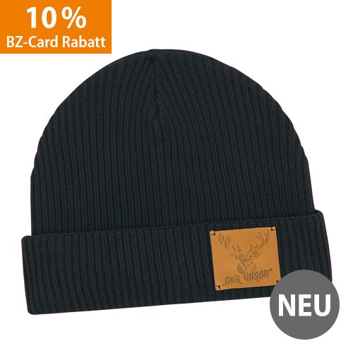 Beanie - Hirsch Patch "Black"
