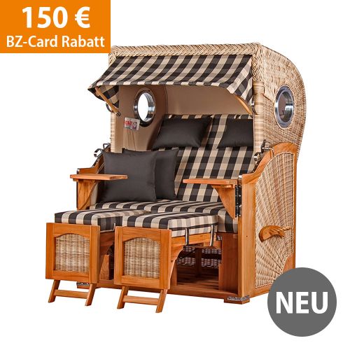 Strandkorb grau-kariert