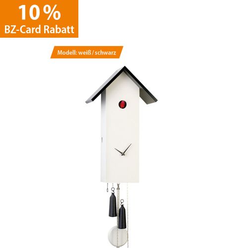 Kuckucksuhr I Vogelhaus - weiß/schwarz