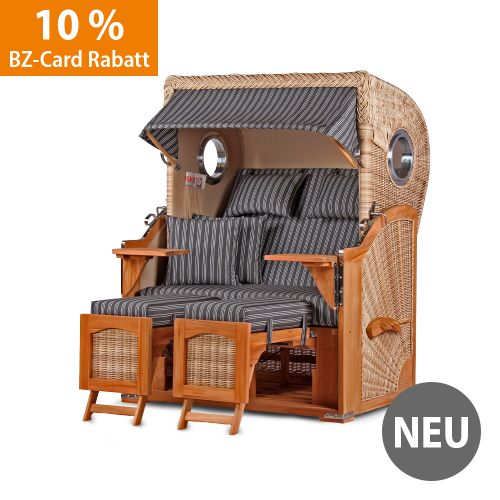 Strandkorb grau mit Nadelstreifen