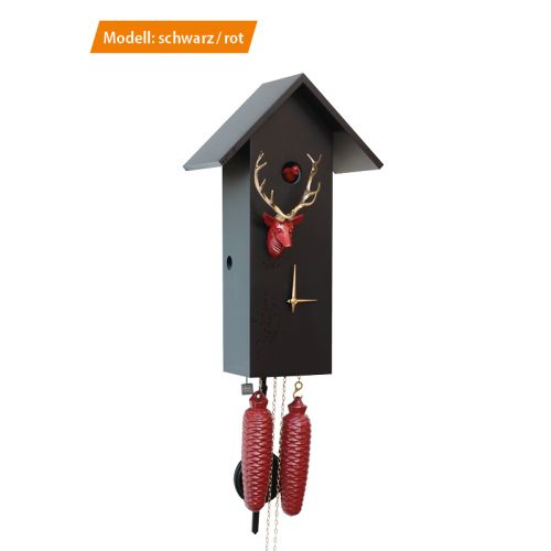 Kuckucksuhr I Vogelhaus Hirsch schw./rot